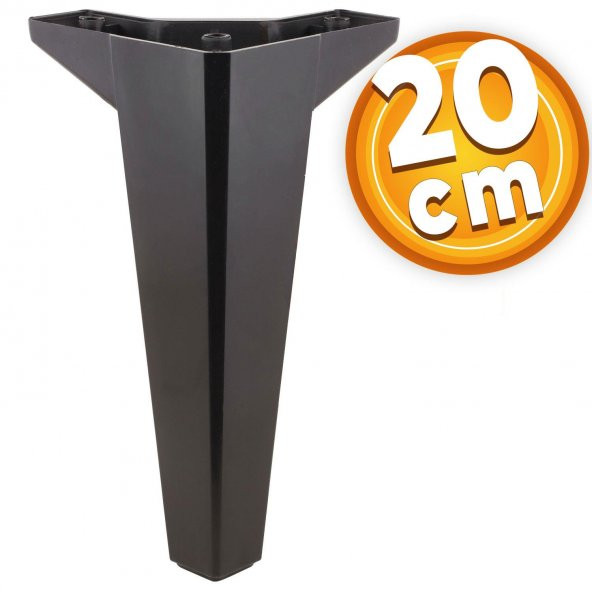 Lüks Mobilya Kanepe Sehpa TV Ünitesi Koltuk Ayağı 20 cm Siyah Baza Ayak