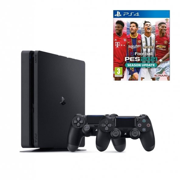 Sony Playstation 4 1TB + 2 Adet Sıfır Dualshock 4 + 1 Adet Sıfır Pes 2021 - Teşhir ürün