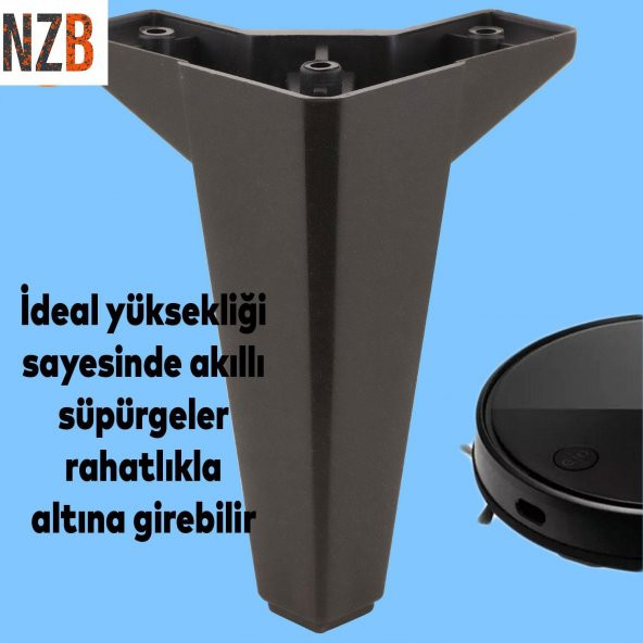 Lüks Mobilya Kanepe Sehpa TV Ünitesi Koltuk Ayağı 15 cm Siyah Baza Ayak - 3