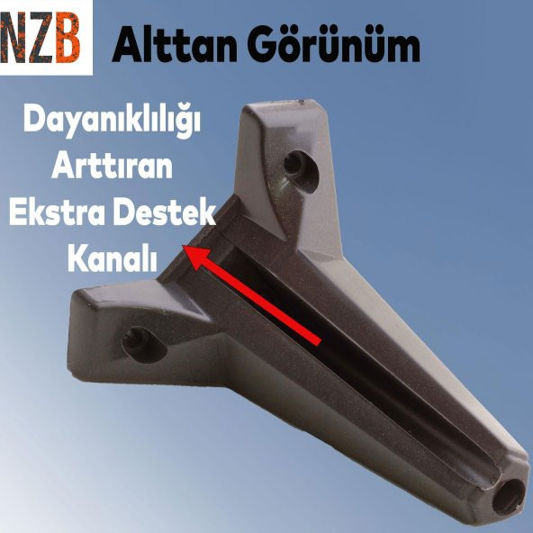 Lüks Mobilya Kanepe Sehpa TV Ünitesi Koltuk Ayağı 15 cm Siyah Baza Ayak - 4