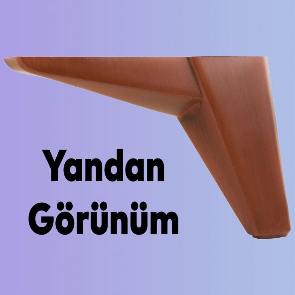 Lüks Mobilya Kanepe Sehpa TV Ünitesi Koltuk Ayağı 14 cm Ahşap Desenli Kahverengi Baza Ayak - Resim 7