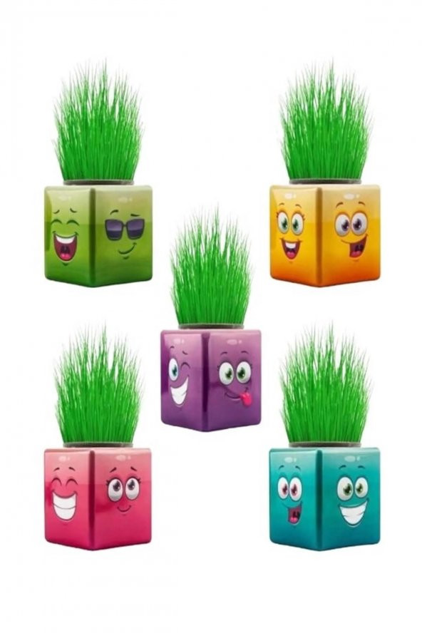 10lu Karışık 3 Tarafı Emojili Figürlü Küp Çim Adamlar Okul Ve Okul Öncesi Hediyelik Çim Adam