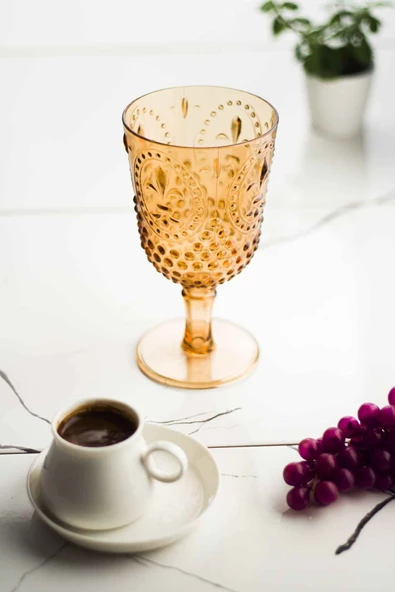 Akrilik Bal Tekli Kadeh & Su Meşrubat Kahve Yanı Bardağı 450 ml ( Cam Değildir ) - 2