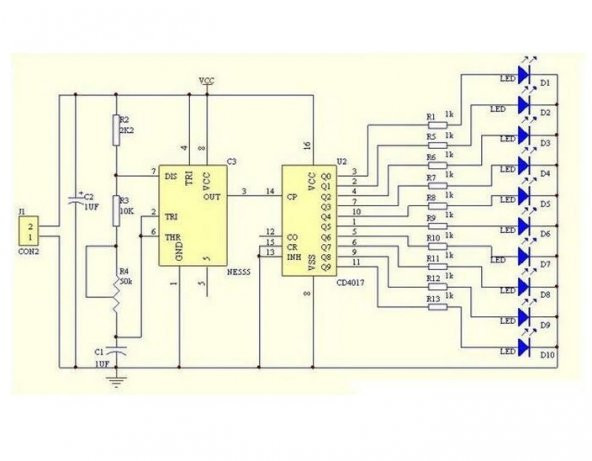 Yürüyen Işık Hobi Devresi SMD Entegreli - Demonte(Montesiz) - Resim 9