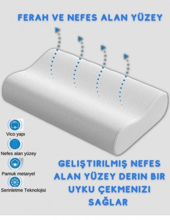 Boyun Destekli Ortopedik Visco Yastık Boyun Fıttığı Boyun Düzleşmesi Boyun Ağrısı Destekli Ortapedik Yastık - 2