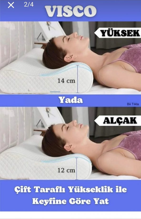 Boyun Destekli Ortopedik Visco Yastık Boyun Fıttığı Boyun Düzleşmesi Boyun Ağrısı Destekli Ortapedik Yastık - 5