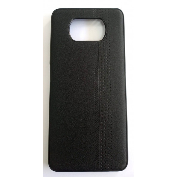 Poco X3 Uyumlu Deri Görünümlü Yumuşak Ve Esnek Süet Kılıf Siyah ürün görseli 1