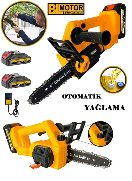 Eisenn Yeni Nesil Çift Akülü Dal Budama Testere Bıçkı Makinası Kömürsüz Motor Li-On Batarya Pro Saw - 1