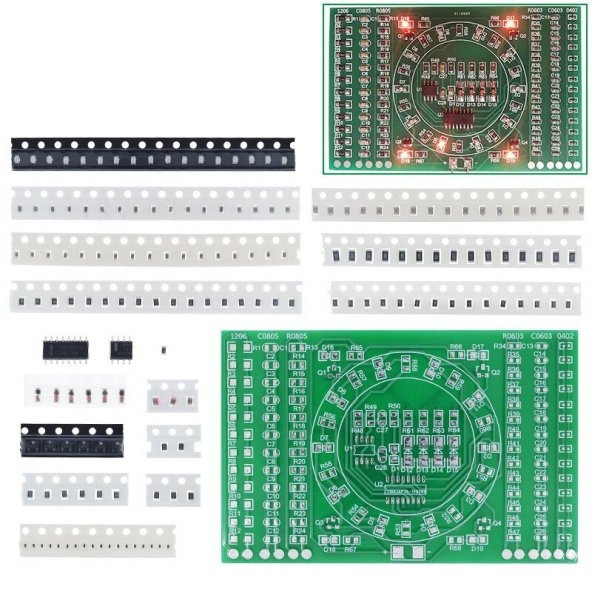 SMD Lehimleme Uygulama Kartı CD4017 NE555 - Demonte(Montesiz) - Resim 6