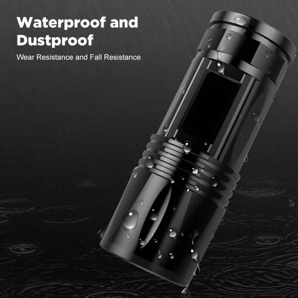 4 Renk UV Balıkçı Feneri 300 Lümen Zoom 2 Mod USB Şarj Dahili Pil - 9