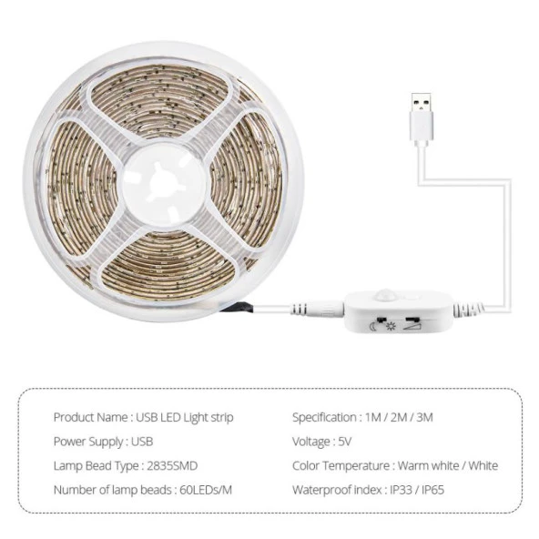 395nm UV 5V Şerit LED 5050 60/1 mt Yapışkanlı Kesilebilir - 5