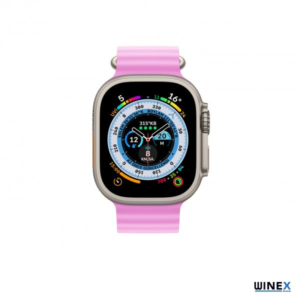 Winex 42-49mm Yeni Nesil Apple Uyumlu Akıllı Saat Kordonu Silikon Lila - 2