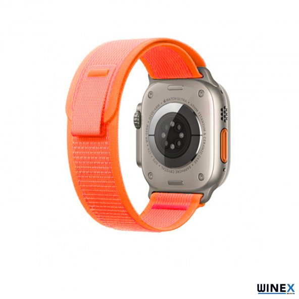 Winex 42-44mm Yeni Nesil Apple Uyumlu Akıllı Saat Kordonu Hasır Turuncu - 4