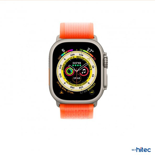 ScHitec 42-44mm Yeni Nesil Apple Uyumlu Akıllı Saat Kordonu Hasır Turuncu - 3