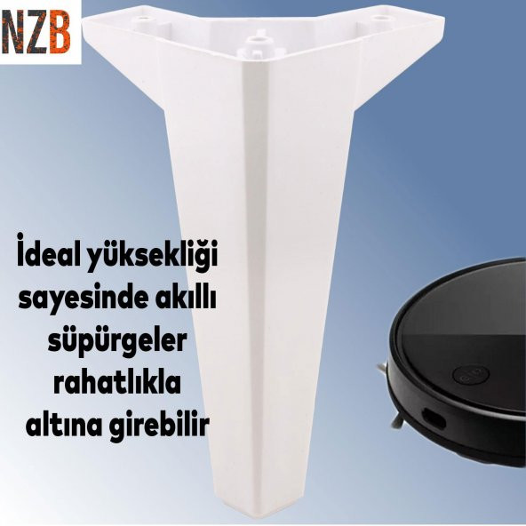 Lüks Mobilya Kanepe Sehpa TV Ünitesi Koltuk Ayağı 20 cm Beyaz Baza Ayak - 4