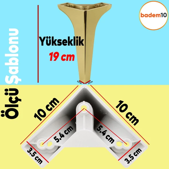 Sedef Lüks Mobilya Kanepe Tv Ünitesi Konsol Koltuk Ayağı 19 Cm Altın Gold Ayakları - Resim 4