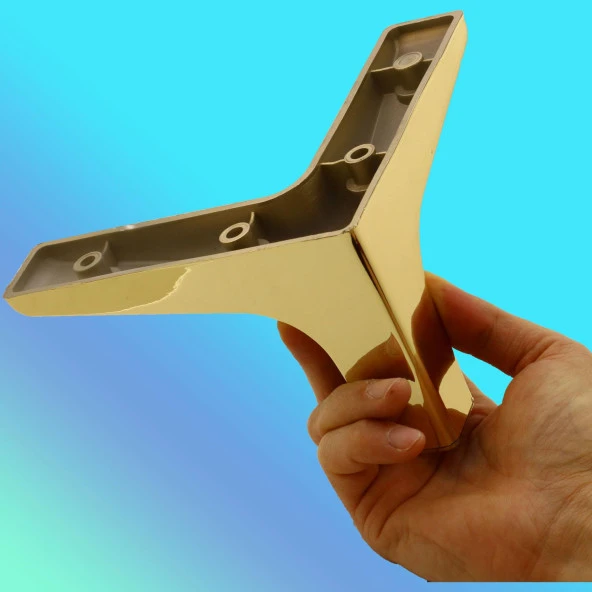 Sedef Lüks Mobilya Kanepe Sehpa TV Ünitesi Koltuk Ayağı 10 cm Altın Gold Baza Ayak - 3