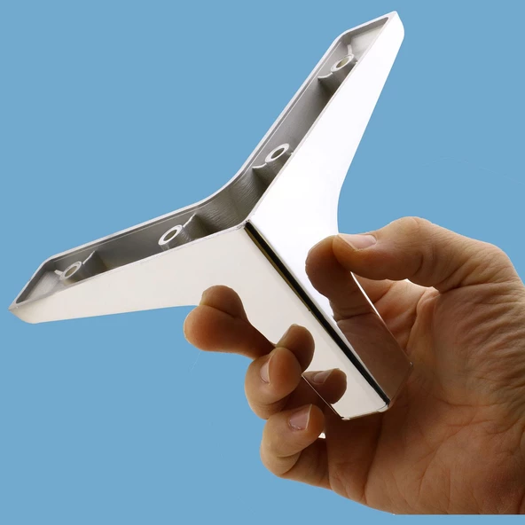 Sedef Lüks Mobilya Kanepe Tv Ünitesi Koltuk Ayağı 10 Cm Parlak Plastik Krom Renk Baza Ayakları - Resim 3