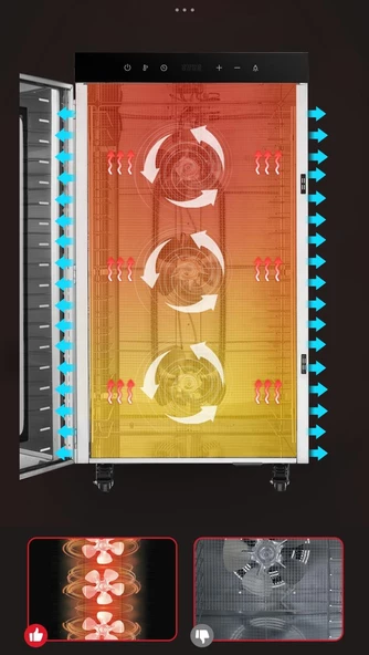 Dalle SS-24H Paslanmaz Çelik Dijital Meyve Kurutma Makinası - 4