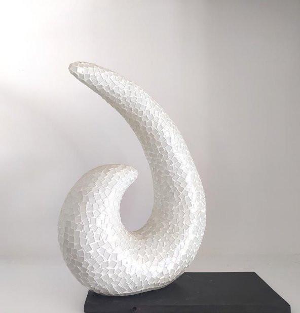 Masa Lambası Salyangoz Cam Mozaik Sanatsal El İşciliğidir Heykel 60  cm