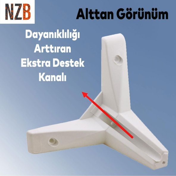 Lüks Mobilya Kanepe Sehpa TV Ünitesi Koltuk Ayağı 14 cm Beyaz Baza Ayak - 3