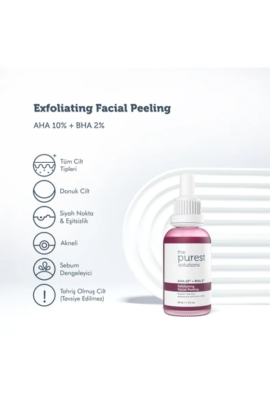 The Purest Canlandırıcı & Cilt Tonu Eşitleyici Yüz Kırmızı Peeling Serum 30 Ml (aha 10% + Bha 2%) - Resim 3