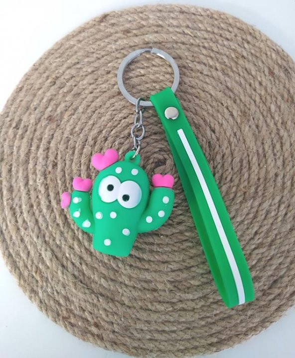 Anahtarlık Sevimli Kaktüs Silikon Anahtarlık Araba Çanta Süsü Oyuncak