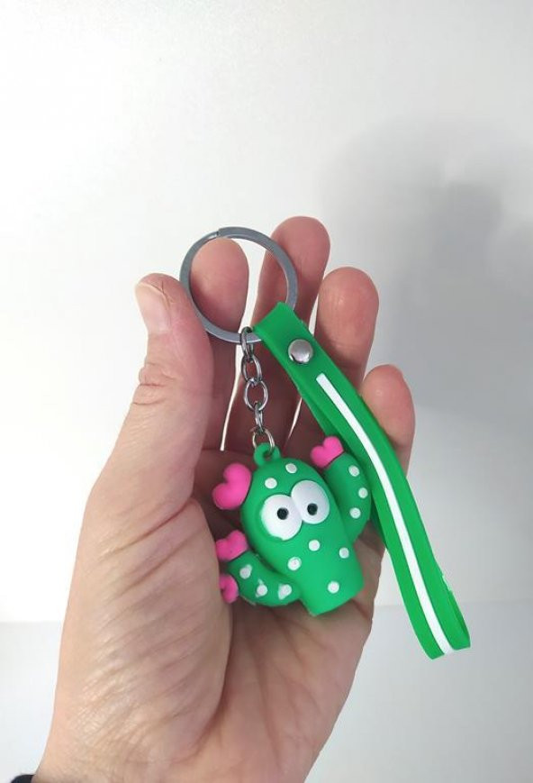 Anahtarlık Sevimli Kaktüs Silikon Anahtarlık Araba Çanta Süsü Oyuncak - 2