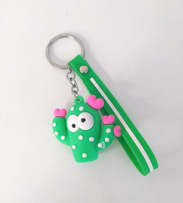 Anahtarlık Sevimli Kaktüs Silikon Anahtarlık Araba Çanta Süsü Oyuncak - 3