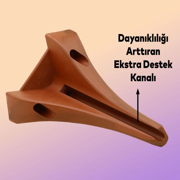 Petek Lüks Mobilya Kanepe Tv Ünitesi Koltuk Puf Ayağı 20 Cm Kahverengi Ahşap Desenli Konsol Ayak - 4