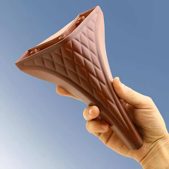 Petek Lüks Mobilya Kanepe Tv Ünitesi Koltuk Puf Ayağı 20 Cm Kahverengi Ahşap Desenli Konsol Ayak - 6