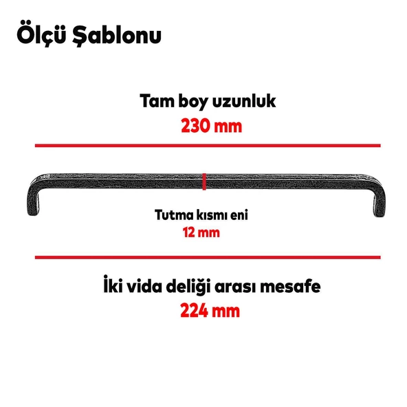 Paris (224 mm-22.4 cm) Eskitme Antik Gümüş Metal Mobilya Mutfak Çekmece Dolap Kulpu Kulbu Kulpları - Resim 3