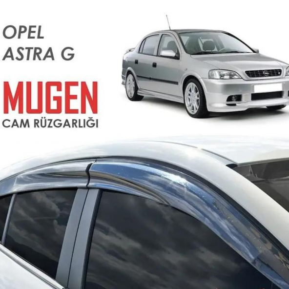 Opel Astra G 1998-2004 Uyumlu Mugen Cam Rüzgarlığı Seti Piano Black 4lü İthal - 1