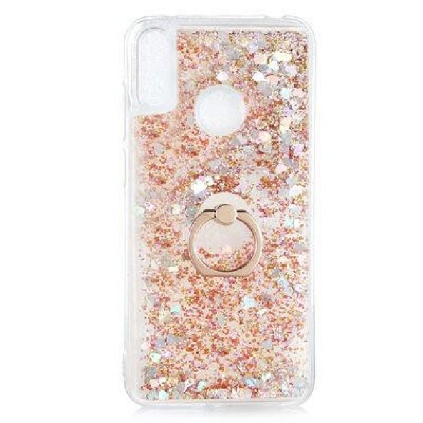 Huawei Y6 2019 Kılıf Sulu Simli Akışkan Silikon