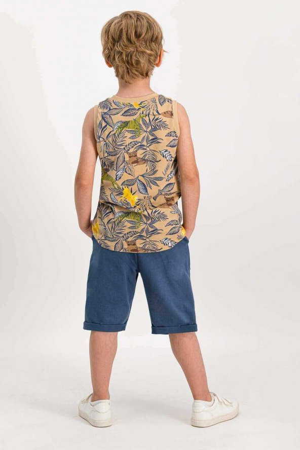 Jungle Monkey Kum Erkek Çocuk Bermuda Takım - RP1669-C - 1
