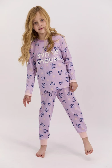 Lisanslı Lila Kız Çocuk Pijama Takımı D4600-C