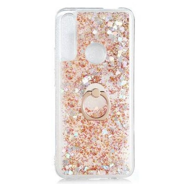 Huawei Y9 Prime 2019 Kılıf Sulu Simli Akışkan Silikon - 4