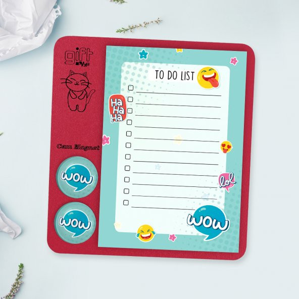 Cam Magnet Rozetli To Do List Mini Set - Wow Not Defteri - 4