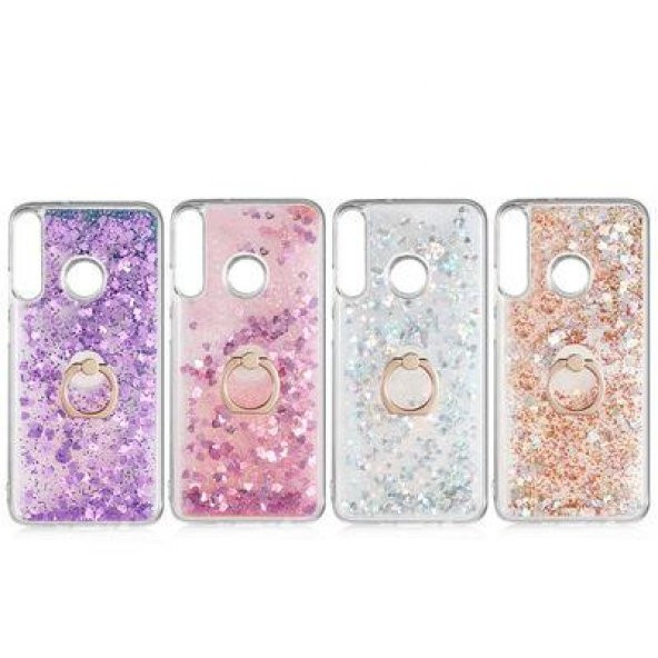 Huawei P40 Lite E Kılıf Sulu Simli Akışkan Silikon - Resim 2