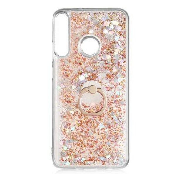 Huawei P40 Lite E Kılıf Sulu Simli Akışkan Silikon - Resim 3