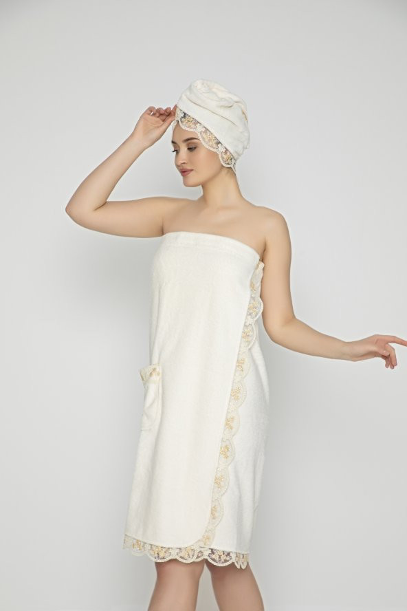 Dantelli Bambu Cotton Bayan Sauna 3lü Set