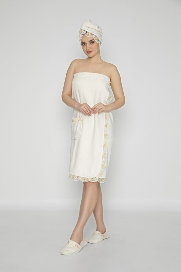 Dantelli Bambu Cotton Bayan Sauna 3lü Set - 2