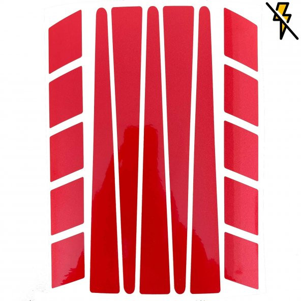 Şerit Tasarımlı Reflektif Kırmızı Motosiklet Kask Sticker Çınar Extreme - 8