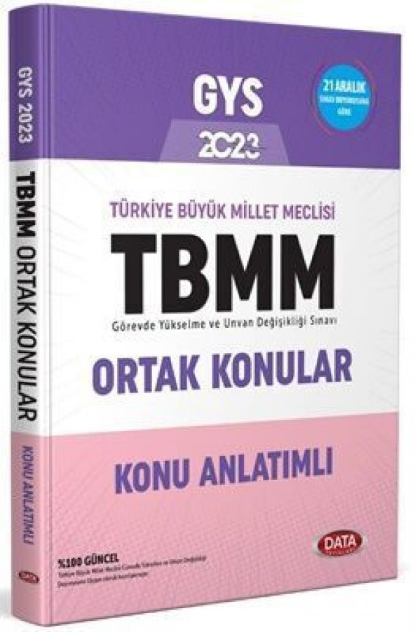 Data Yayınları Türkiye Büyük Millet Meclisi GYS Ortak Konular Konu Anlatımlı