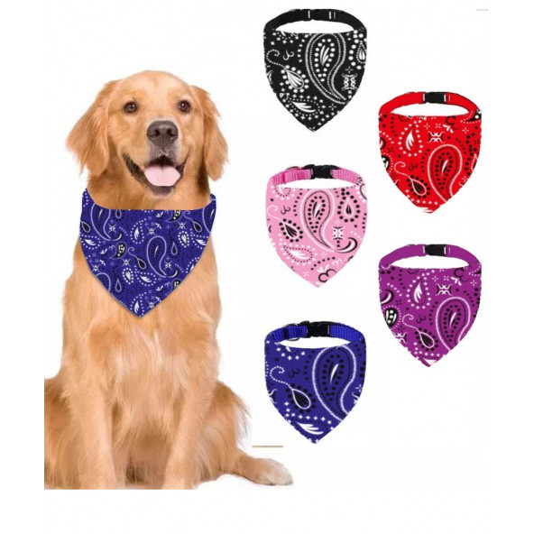 TİNEKE EVCİL HAYVAN KÖPEK BOYUN TASMASI YAKALIK ÖNLÜK FULAR NO 420 MAVİ Büyük Boy