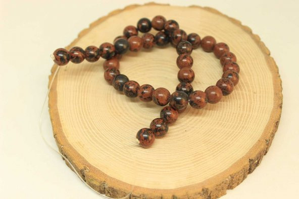 Kahverengi Obsidyen Taşı Dizi 10mm (25890) ürün görseli