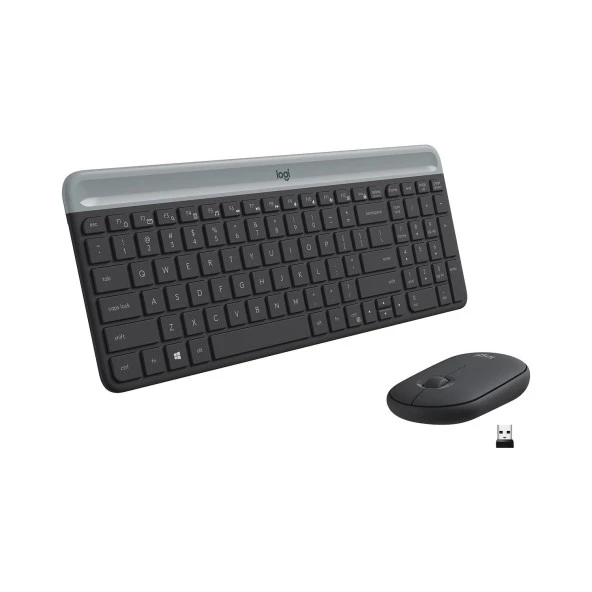 Logitech Kablosuz İnce Türkçe Klavye Mouse Seti - Siyah