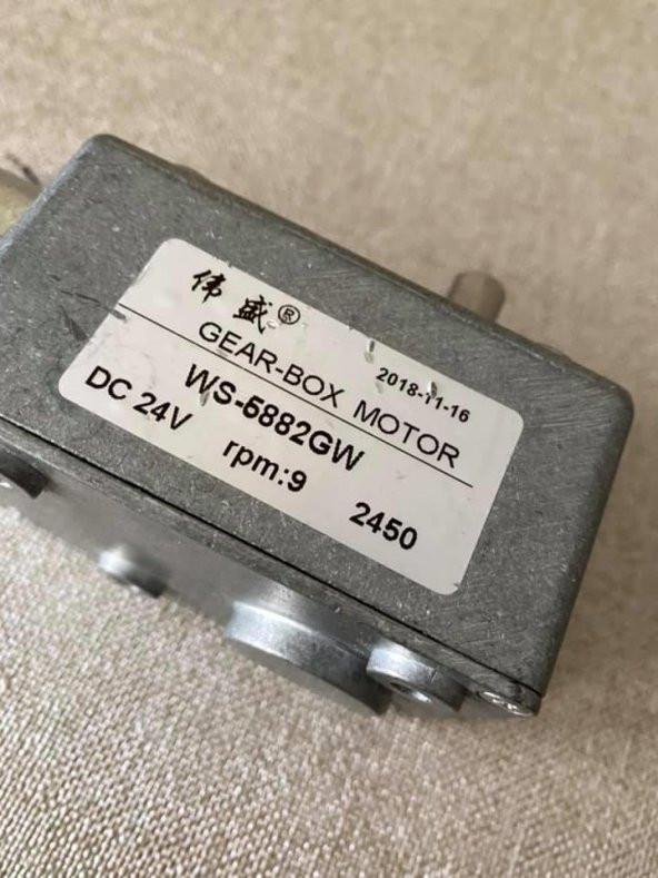 WS-5882GW 24V 9rpm Sonsuz Dişli Motor - Redüktörlü Motor - 6