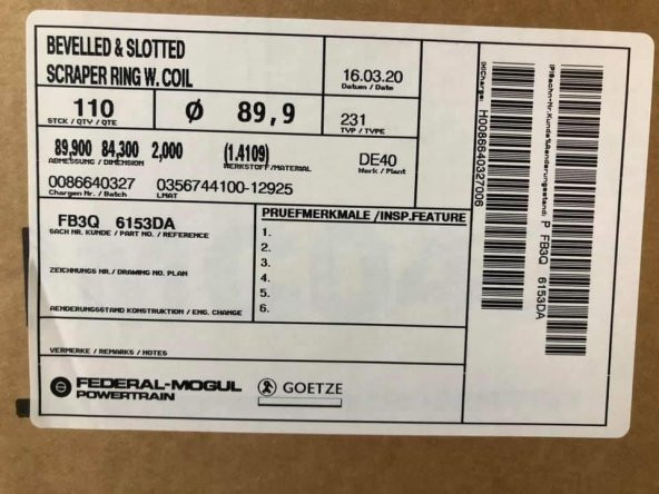 Ford Yağ Piston Sekman Halkası FB3Q 6153DA 660 Adet - 4