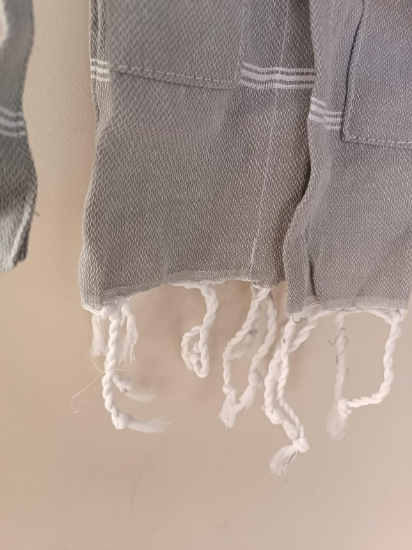 Kapüşonlu Çocuk Peştamal Bornoz 1-5 Yaş Gri - 12